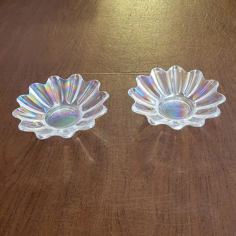 Vintage Federal Glass Celestial Iridescent bowl 6inches diameter starburst